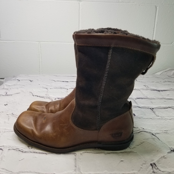 Ugg Brookffield brown short sheepskin cuffable boots - Picture 3 of 11